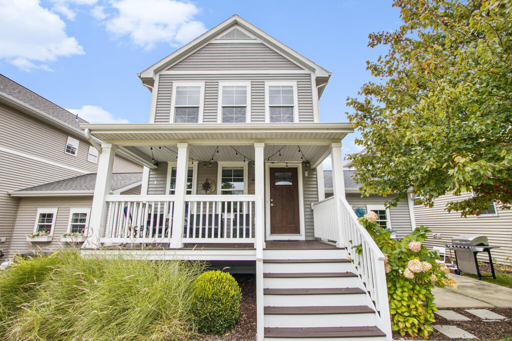 Modern two-story house with front porch