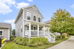 Modern two-story house with front porch