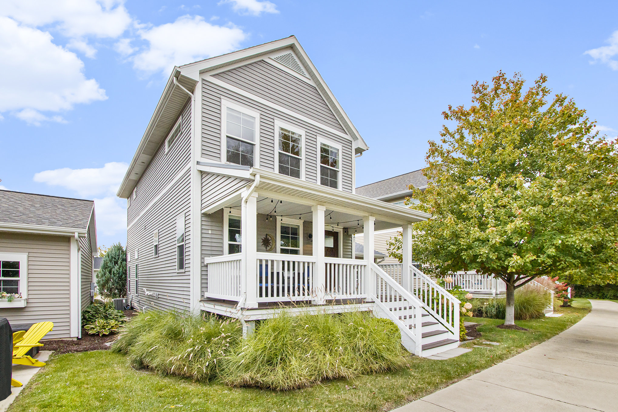 Modern two-story house with front porch