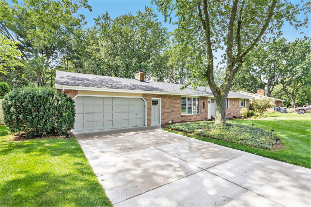 Brick ranch home with two-car garage