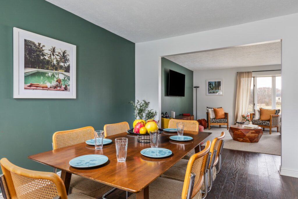 Modern dining and living room interior design