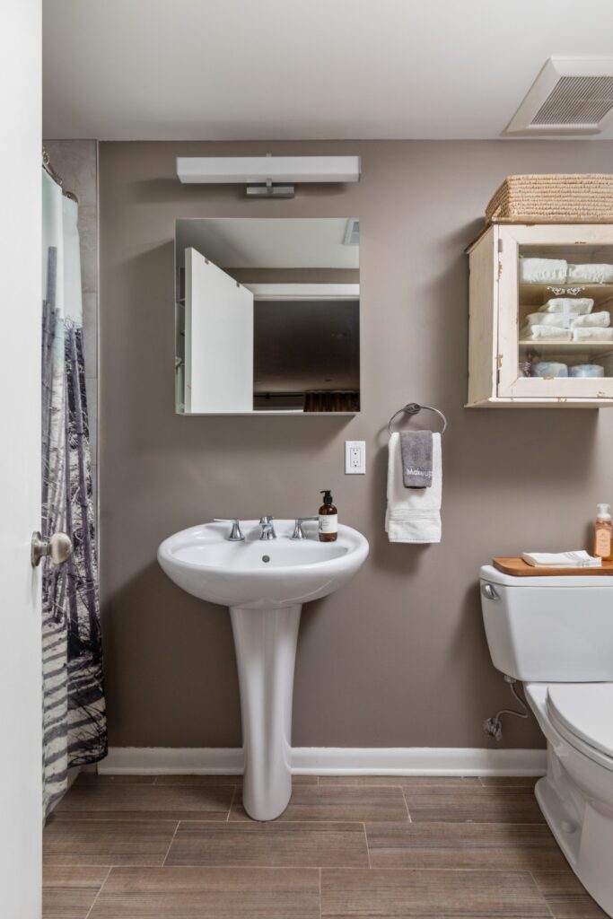 Modern bathroom with sink and toilet
