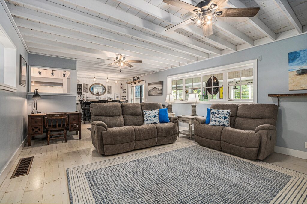 Cozy living room with modern farmhouse design