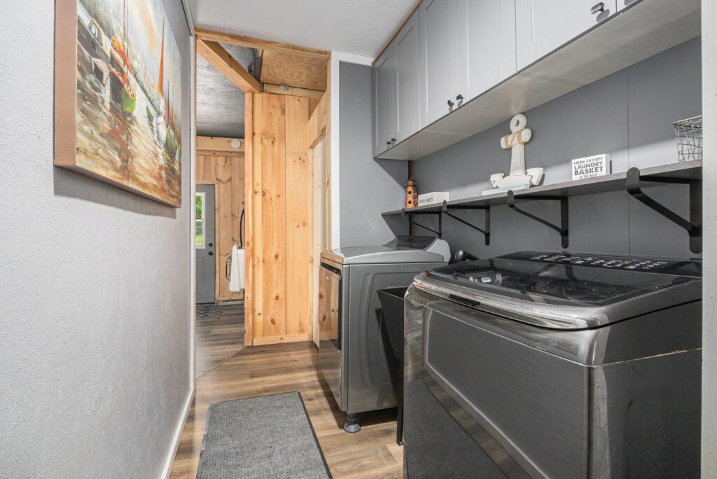 Modern laundry room with washer and dryer