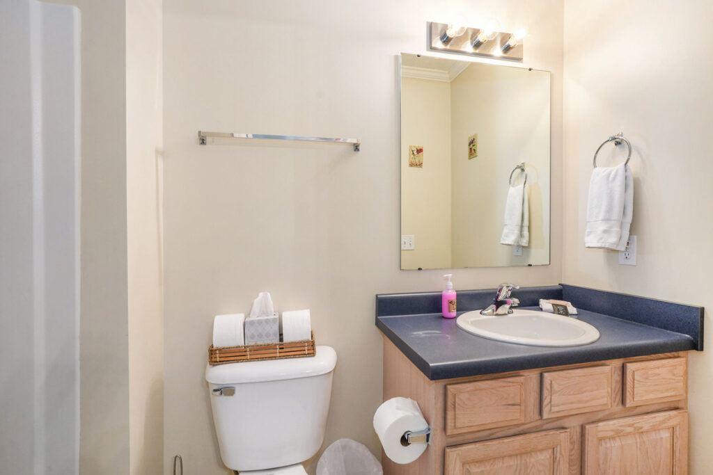 Small bathroom with sink and toilet